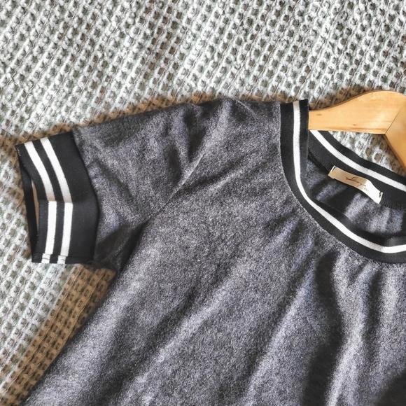 T-shirt Dress with Varsity Cuffs - Picture 2 of 5